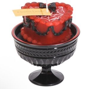 Christian Lacroix Red Heart Candle with Black Stand